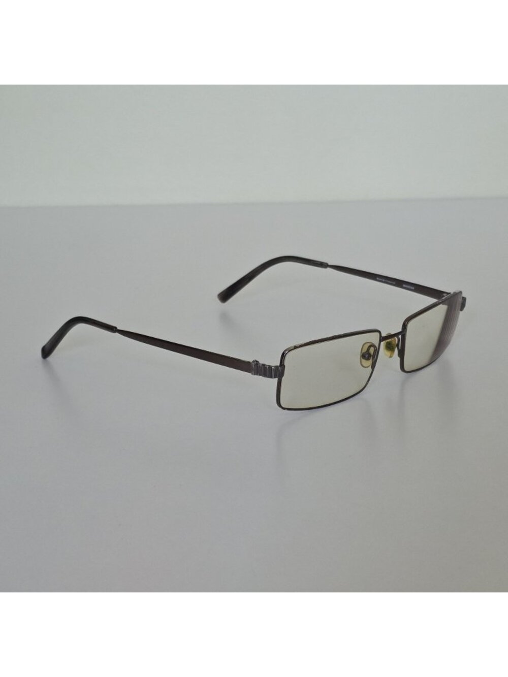 Bulova Twist Titanium Eyeglasses Frames Mandan Gunmetal Y2K Rectangular 53-17-14